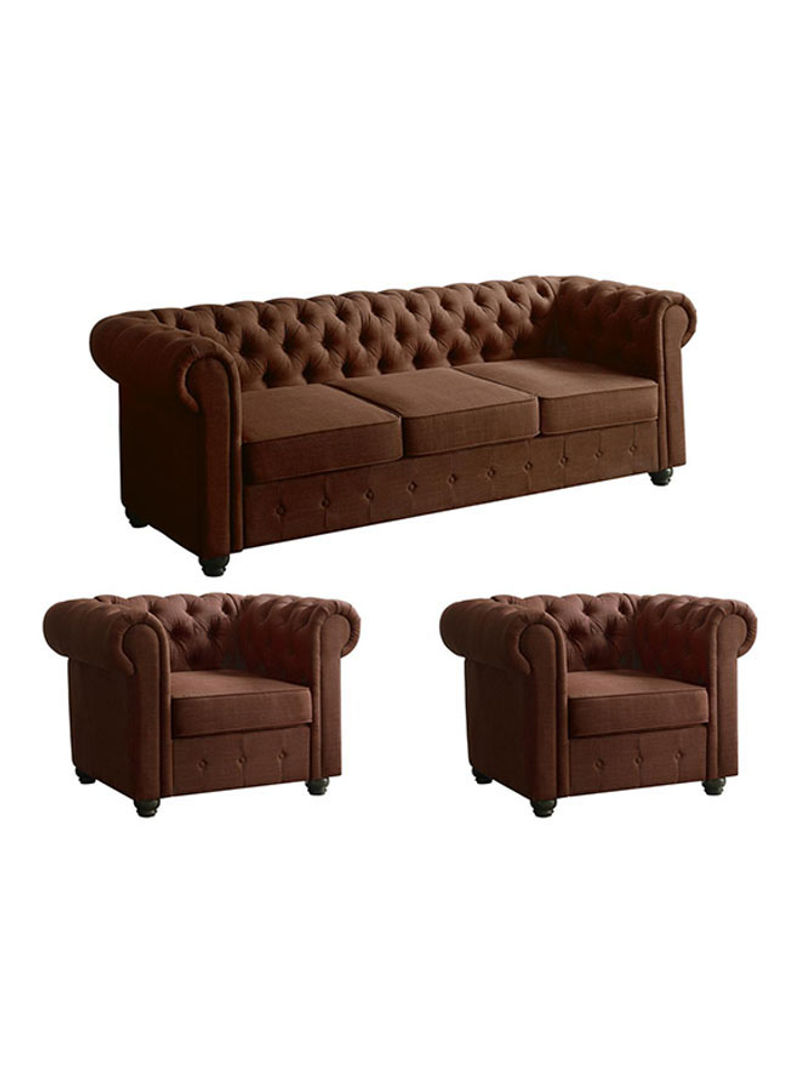 5-Seater Chester Hill Sectional Sofa Set Brown