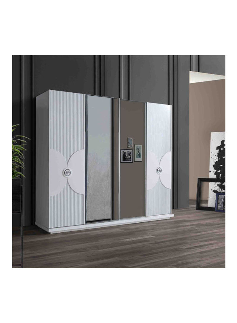 Asos Sliding Door Wardrobe With 2 Mirrors Multicolour 245x69x217cm