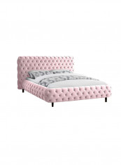 Hand Tufted Upholstered Queen Bed Without Mattress Pink 200x200x150cm