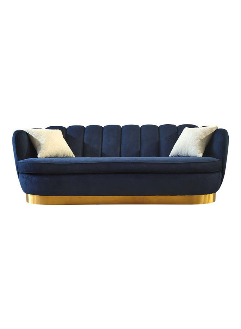 Pearl 3-Seater Sofa Navy Blue/Gold 222x85x79cm