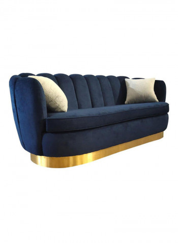Pearl 3-Seater Sofa Navy Blue/Gold 222x85x79cm