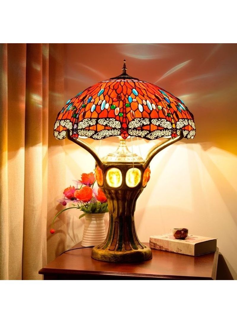 Retro Creative Stained Glass Lampshade Lighting Table Lamp Multicolour