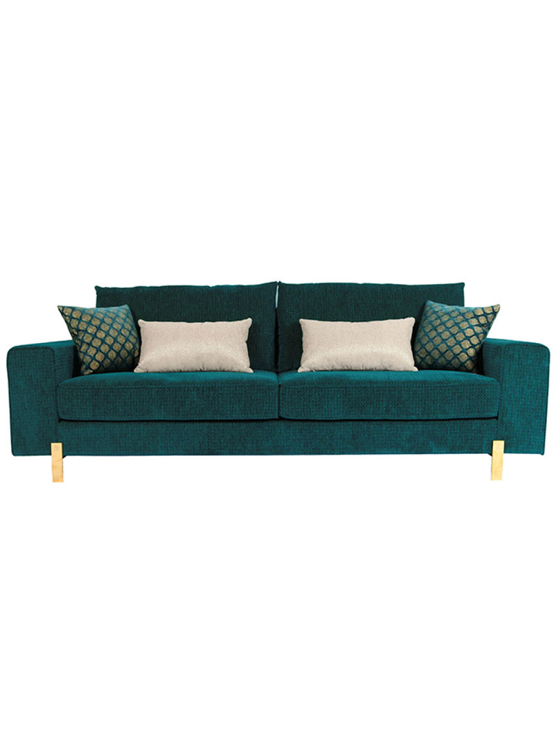 3 Seater Fabric Sofa Green 242x110x80cm