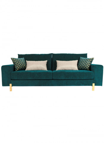 3 Seater Fabric Sofa Green 242x110x80cm
