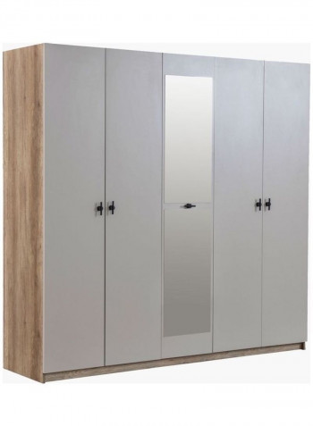 6-Piece King Bedroom Set Beige 180x200cm