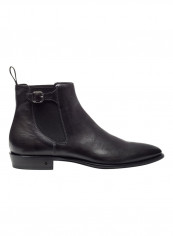 Lewis Buckle Side Panelled Chelsea Boots رمادي كربوني