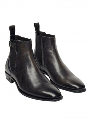 Lewis Buckle Side Panelled Chelsea Boots Carbon Grey