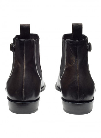 Lewis Buckle Side Panelled Chelsea Boots رمادي كربوني