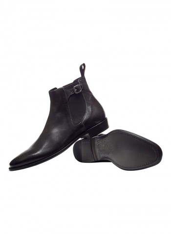 Lewis Buckle Side Panelled Chelsea Boots Carbon Grey