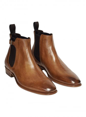 Lewis Buckle Side Panelled Chelsea Boots Sandstone