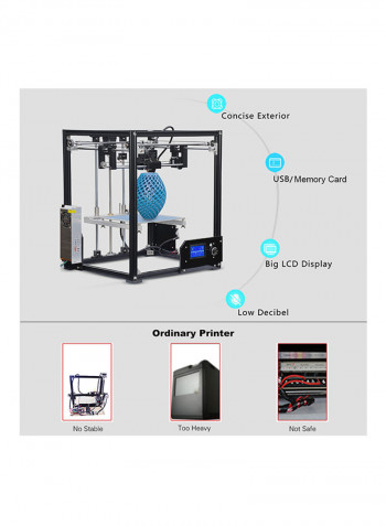 X5 High Precision DIY 3D Printer Kits 210 x 210 x 280millimeter Black