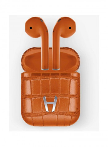 Protective Leather Case For Apple AirPods Orange