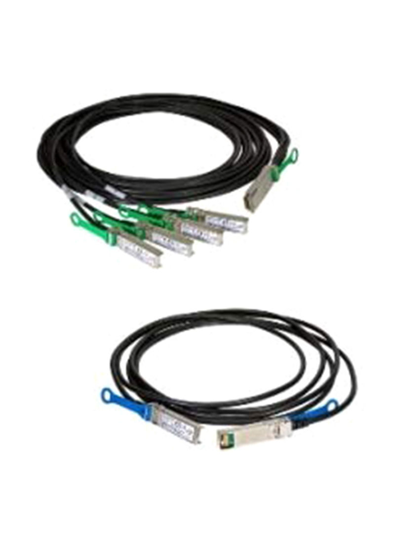 2-Piece Corporation Twinax Breakout Cable Set Black