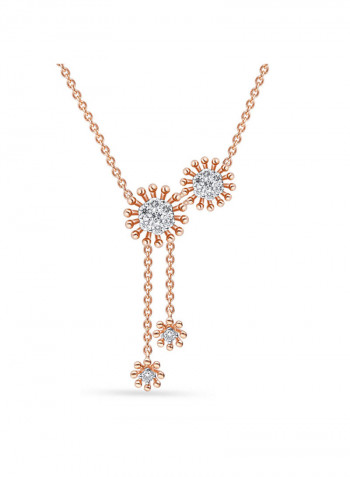 18 Karat Rose Gold 0.25 Carat Diamond Pendant in Solitaire look