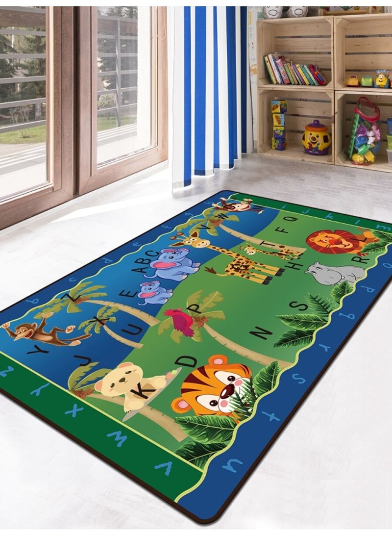 Animal Pattern Soft Washable Floor Mat Multicolour 120x160cm