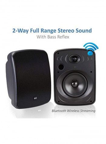 2-Piece Wall-Mount Marine Speaker B0753QX8S2 Black