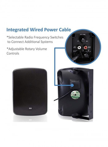2-Piece Wall-Mount Marine Speaker B0753QX8S2 Black