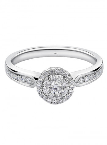 18K White Gold Diamond Studded Band Ring