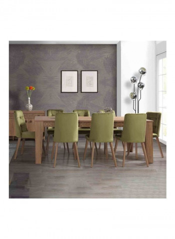 8-Seater Extra Large Dining Set Beige 220 x 77.5cm