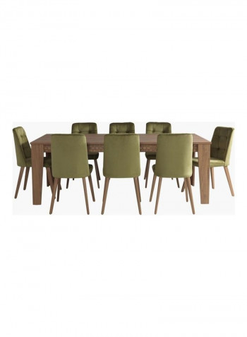 8-Seater Extra Large Dining Set Beige 220 x 77.5cm
