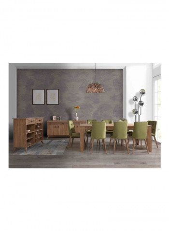 8-Seater Extra Large Dining Set Beige 220 x 77.5cm