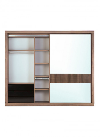 New Lindo 2-Sliding Door Wardrobe Brown/Clear 271x226x67cm