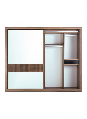 New Lindo 2-Sliding Door Wardrobe Brown/Clear 271x226x67cm