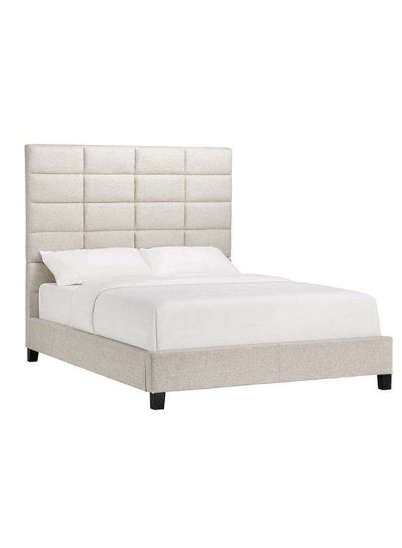 Luxurious Classic Upholstered Bed With Mattress Beige 200 x 200centimeter
