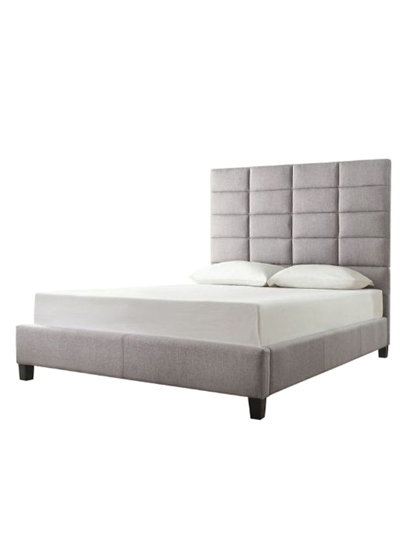Luxurious Classic Upholstered Bed With Mattress Grey 200 x 200centimeter