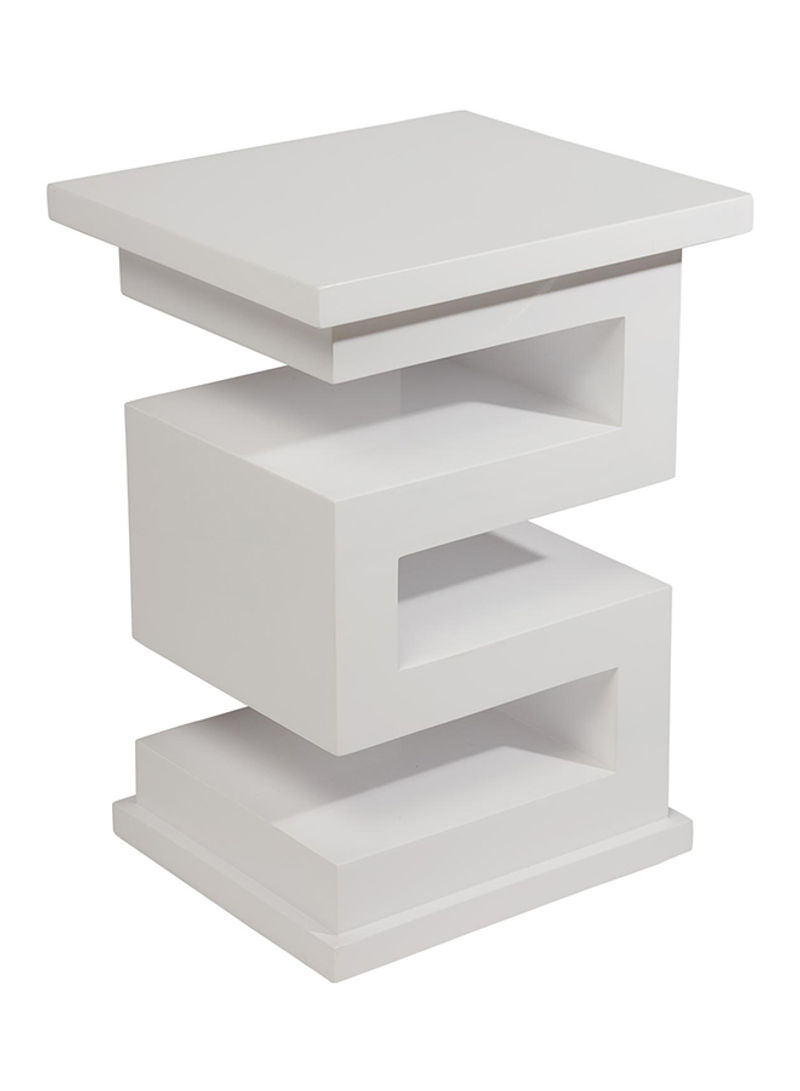 Zee Lacquered Accent Table White 17x12x15inch