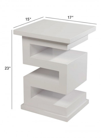 Zee Lacquered Accent Table White 17x12x15inch