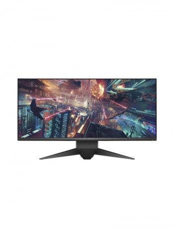 شاشة ألعاب LED إليانوير طراز AW3418DW منحنية قياس 34 بوصة مزودة بتقنية إنفيديا جي سينك، وبتردد 120 هرتز وزمن استجابة 4 مللي ثانية أسود