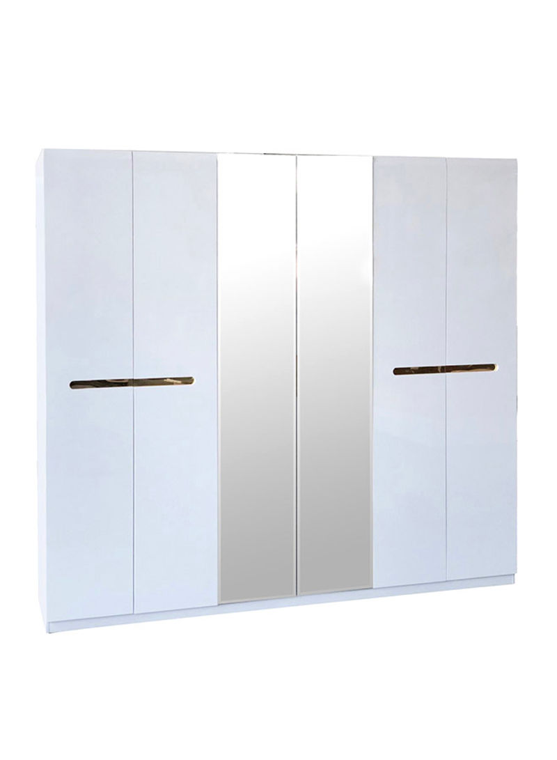 Andes 6-Door Wardrobe With 2 Mirrors White 238x220x60cm