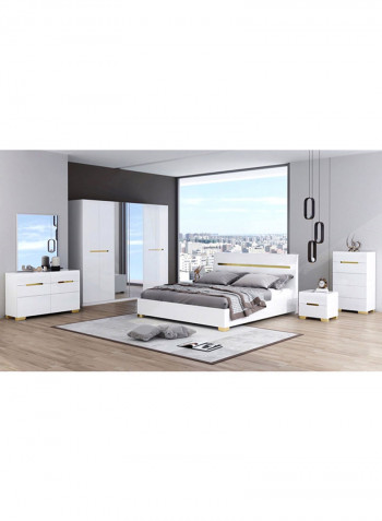 Andes 6-Door Wardrobe With 2 Mirrors White 238x220x60cm