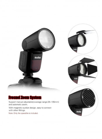 V1F Professional Camera Flash Speedlite Light Black