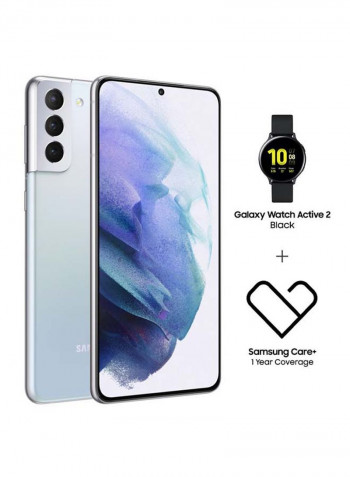 Galaxy S21 Plus Dual SIM Phantom Silver 8GB RAM 128GB 5G With Active 2 44MM Smartwatch (UAE Version)