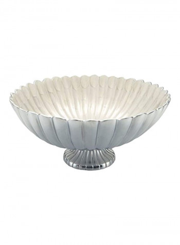 Peony Pedestal Gala Bowl White 21x9inch