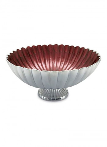 Peony Pedestal Gala Bowl White 21x9inch