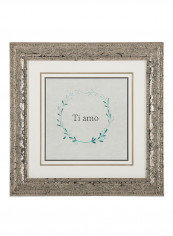 Ti amo Wall Art Silver/Blue/White 64.77 x 64.77 x 3.81centimeter