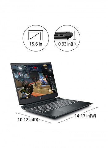 Renewed - Pavilion 15-DK0056 2021 Gaming Laptop With 15.6-Inch Display, AMD Ryzen 7 Processor/4th Gen/8GB RAM/512GB SSD/6GB Nvidia GTX 1650 Graphics ‎Shadow Black
