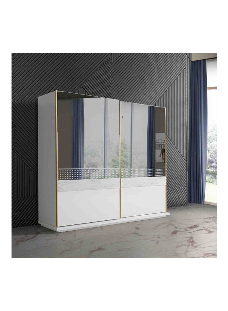 Callista Sliding Door Wardrobe With Mirror White 245x69x217cm