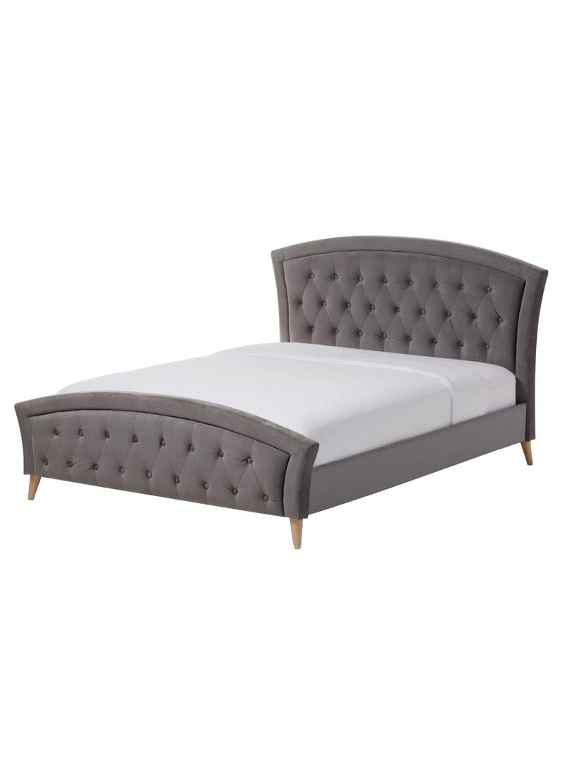 Contemporary Platform Bed With Mattress Grey 200 x 200centimeter