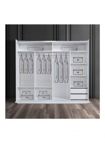 Atelier Sliding Door Wardrobe With Mirror Multicolour 245x67x217cm