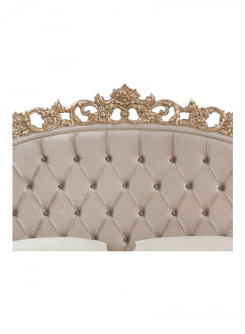 Farida Wooden Bed Brown/Gold 200 x 200cm