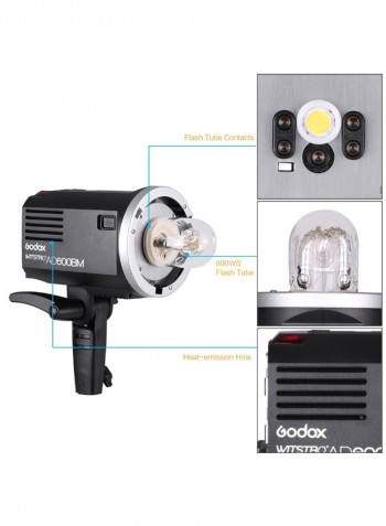 Witsro AD600BM 600WS GN87 HSS 1/8000s Outdoor Flash Strobe Black