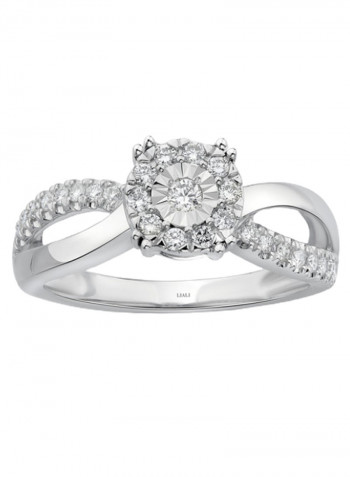18K White Gold Diamond Studded Band Ring