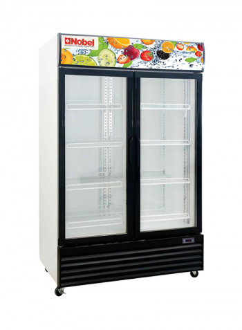 Upright Chiller - Double Door Black Sliding Door Light Box Lock And Key 1200 l NSF-1200SD White/Black