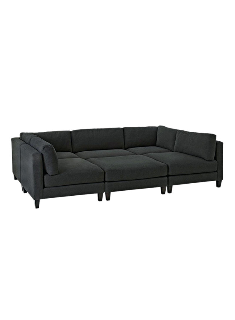 Chelsea Corner Sofa Set Black 95x270x180centimeter