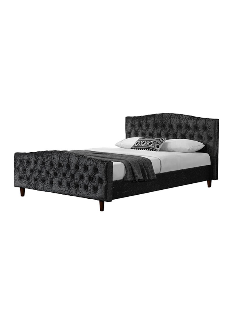 Chesterfield Bed Frame With Mattress Black/White Super King