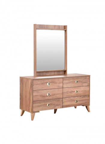 5-Piece Haris King Bedroom Set Brown 180x200cm
